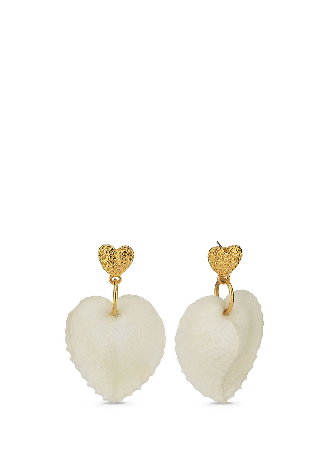 Lisalina Heart Sea Shell Kadın Altın Kaplama Küpe