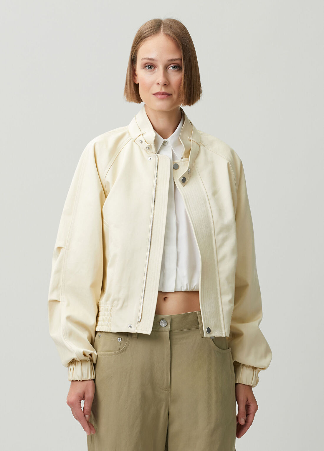 Helmut Lang Krem Bomber Ceket