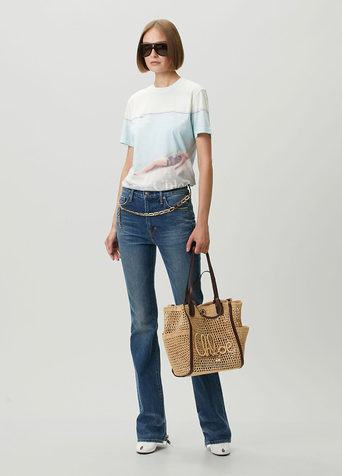 Chloe Kırık Beyaz Baskılı T-shirt görsel 2