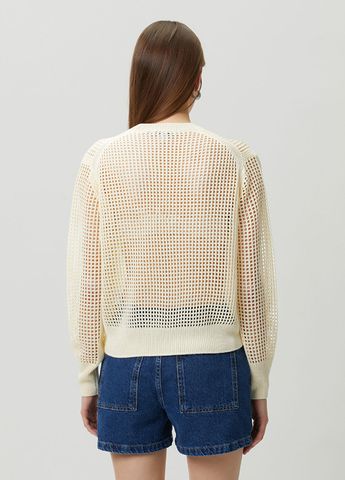 AllSaints Raelyn Relaxed Fit Ekru Triko görsel 4