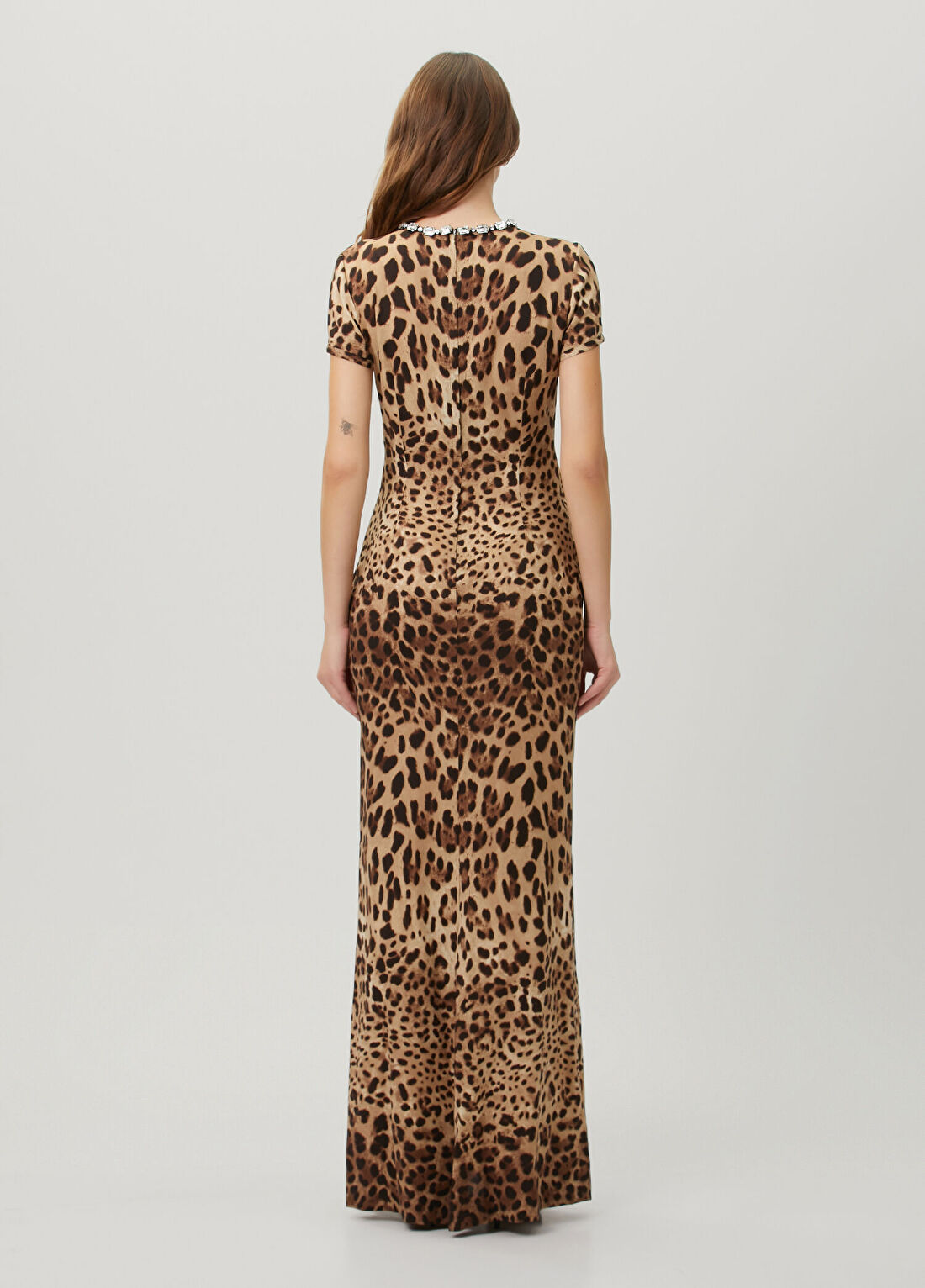 Dolce&Gabbana Leopar Desenli Maksi İpek Elbise görsel 4