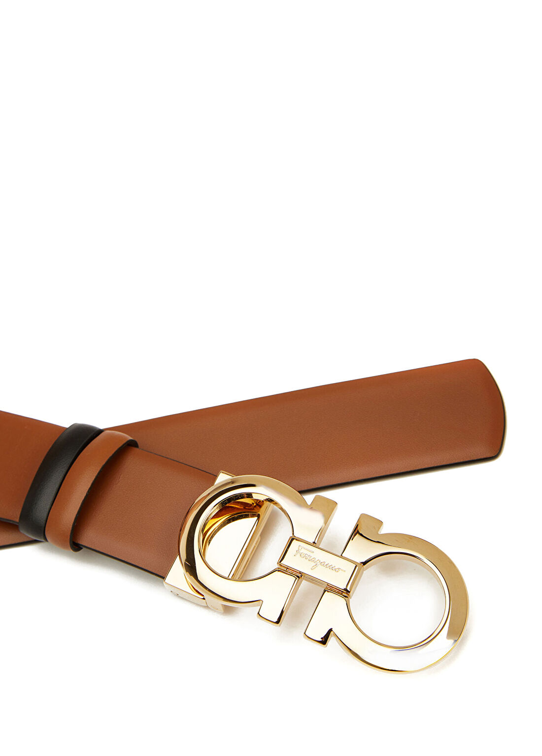 Ferragamo Taba Logo Tokalı Kadın Deri Kemer görsel 2