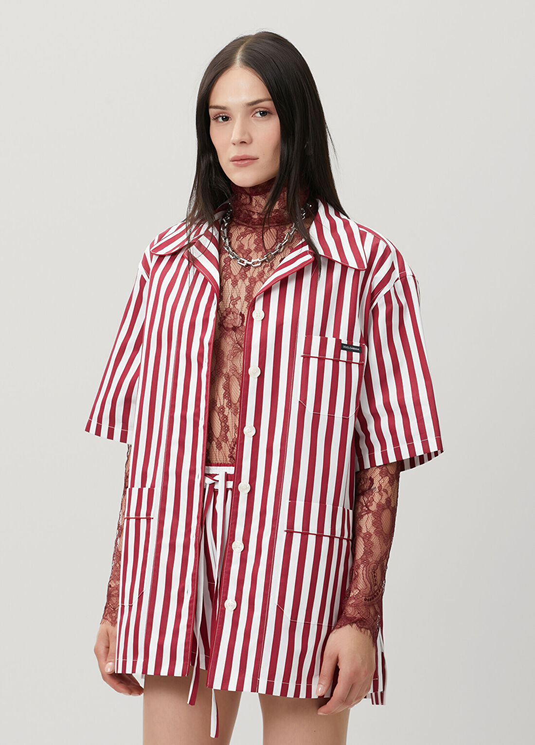 Dolce&Gabbana Kırmızı Beyaz Gömlek