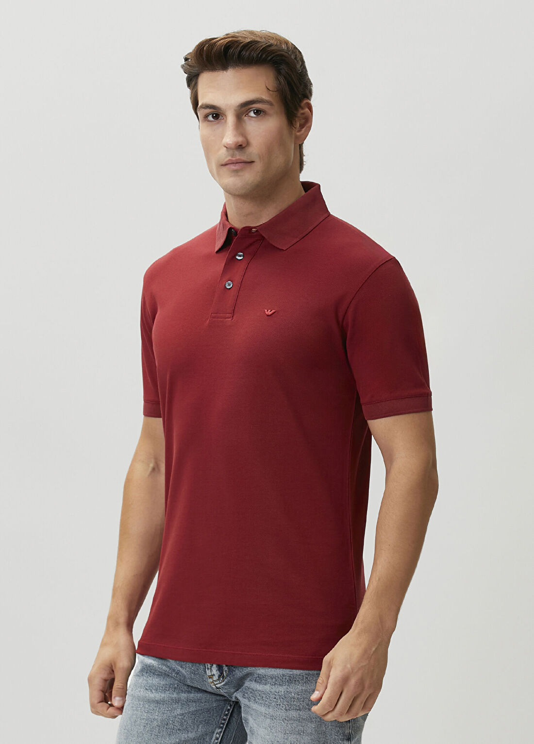 Emporio Armani Regular Fit Bordo Polo Yaka T-shirt