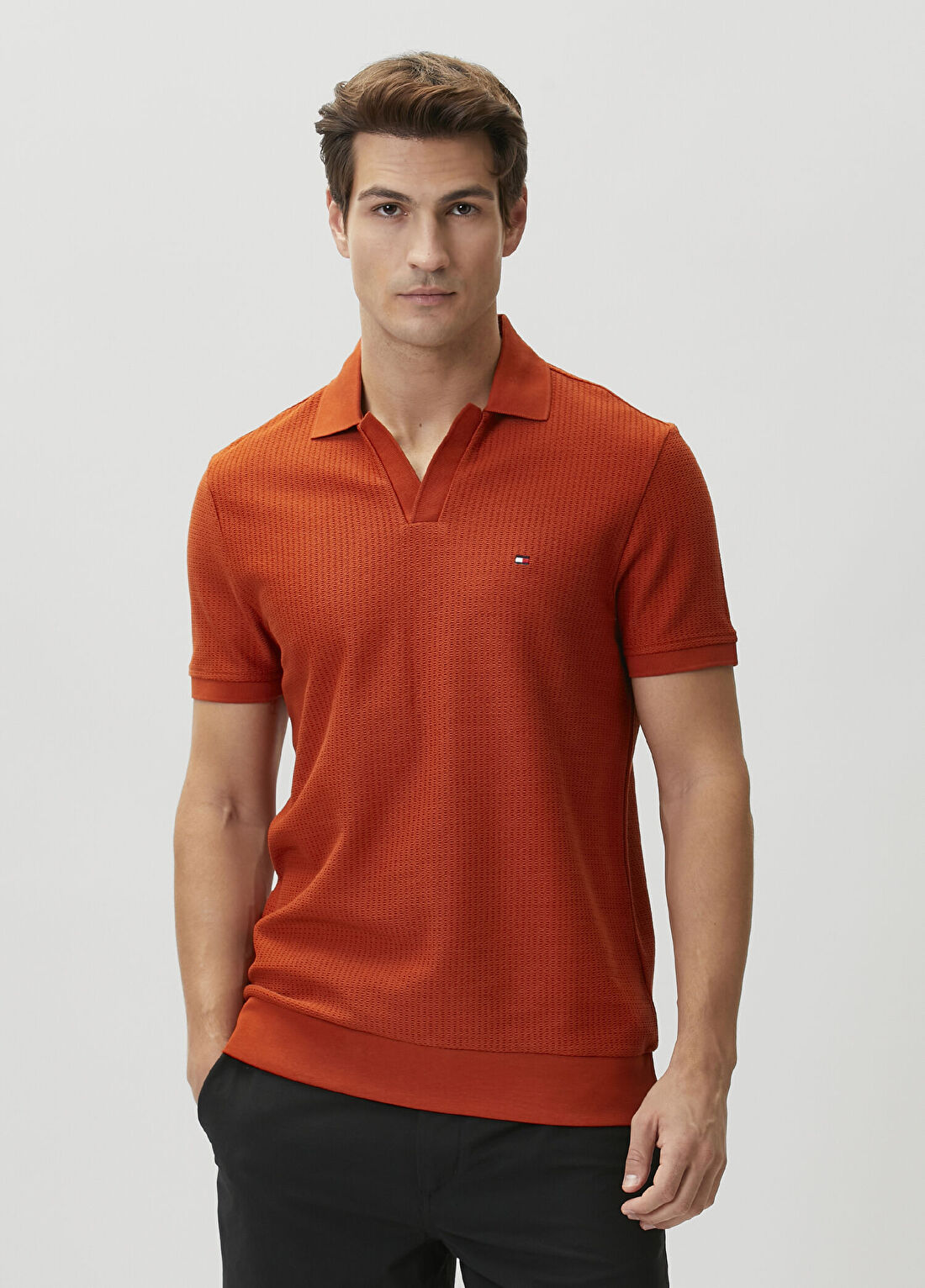 Tommy Hilfiger Regular Fit Turuncu Polo Yaka T-shirt