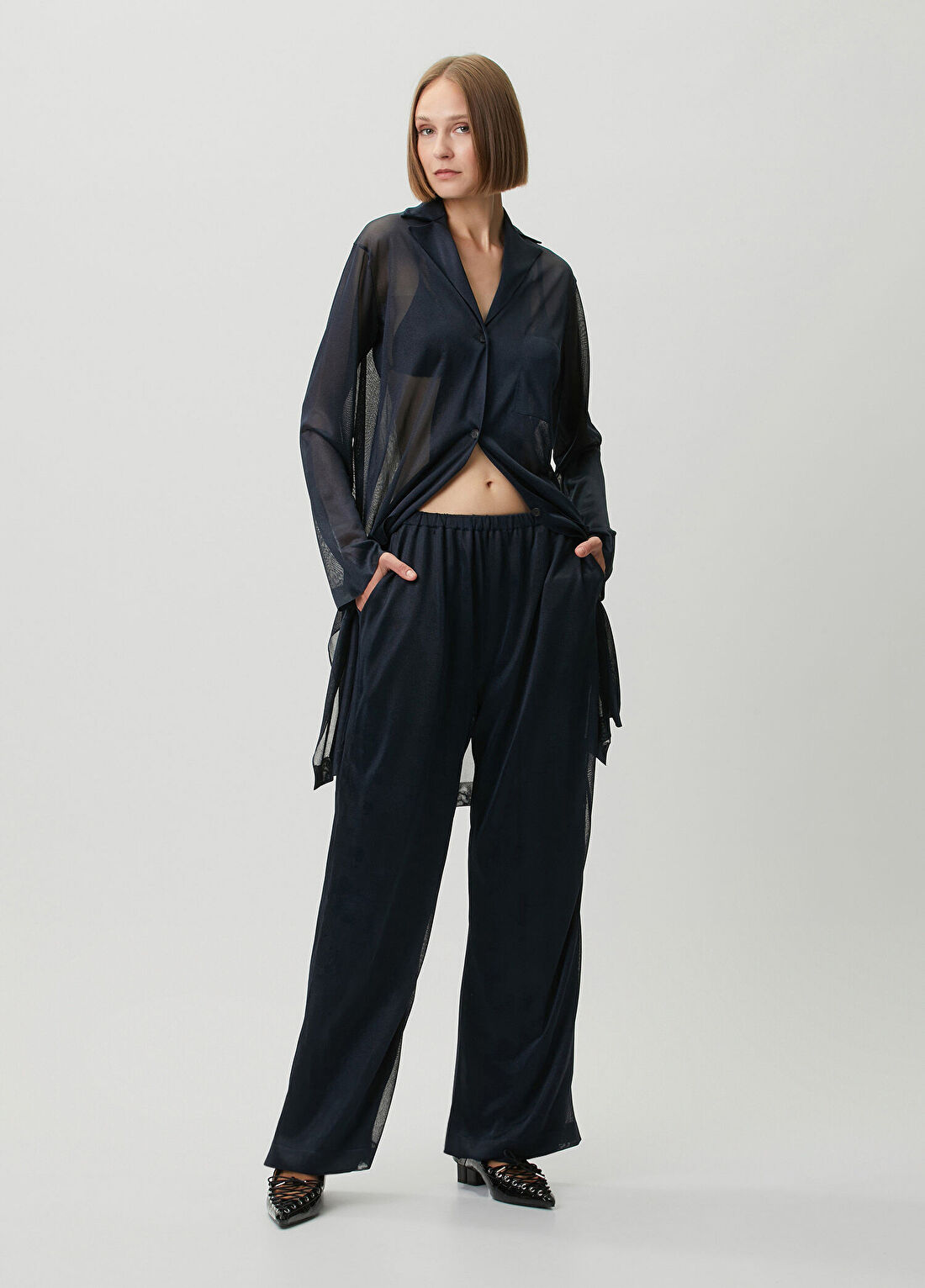 Ferragamo Lacivert Pantolon