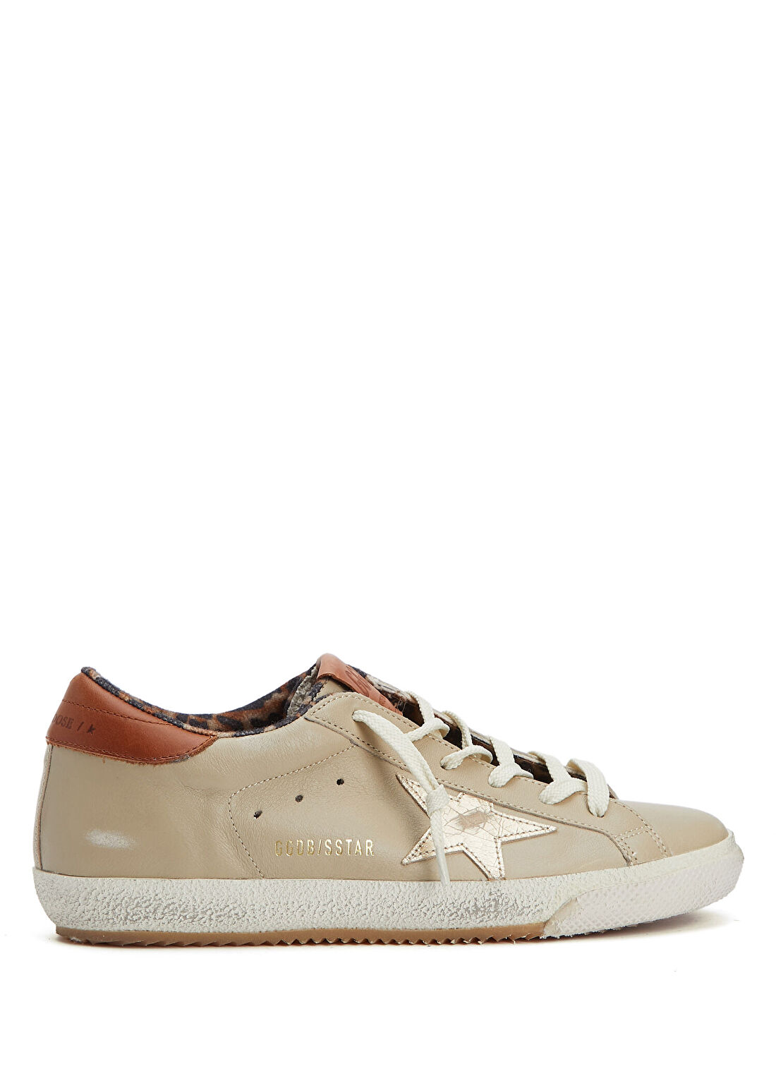 Golden Goose Superstar Bej Kadın Deri Sneaker