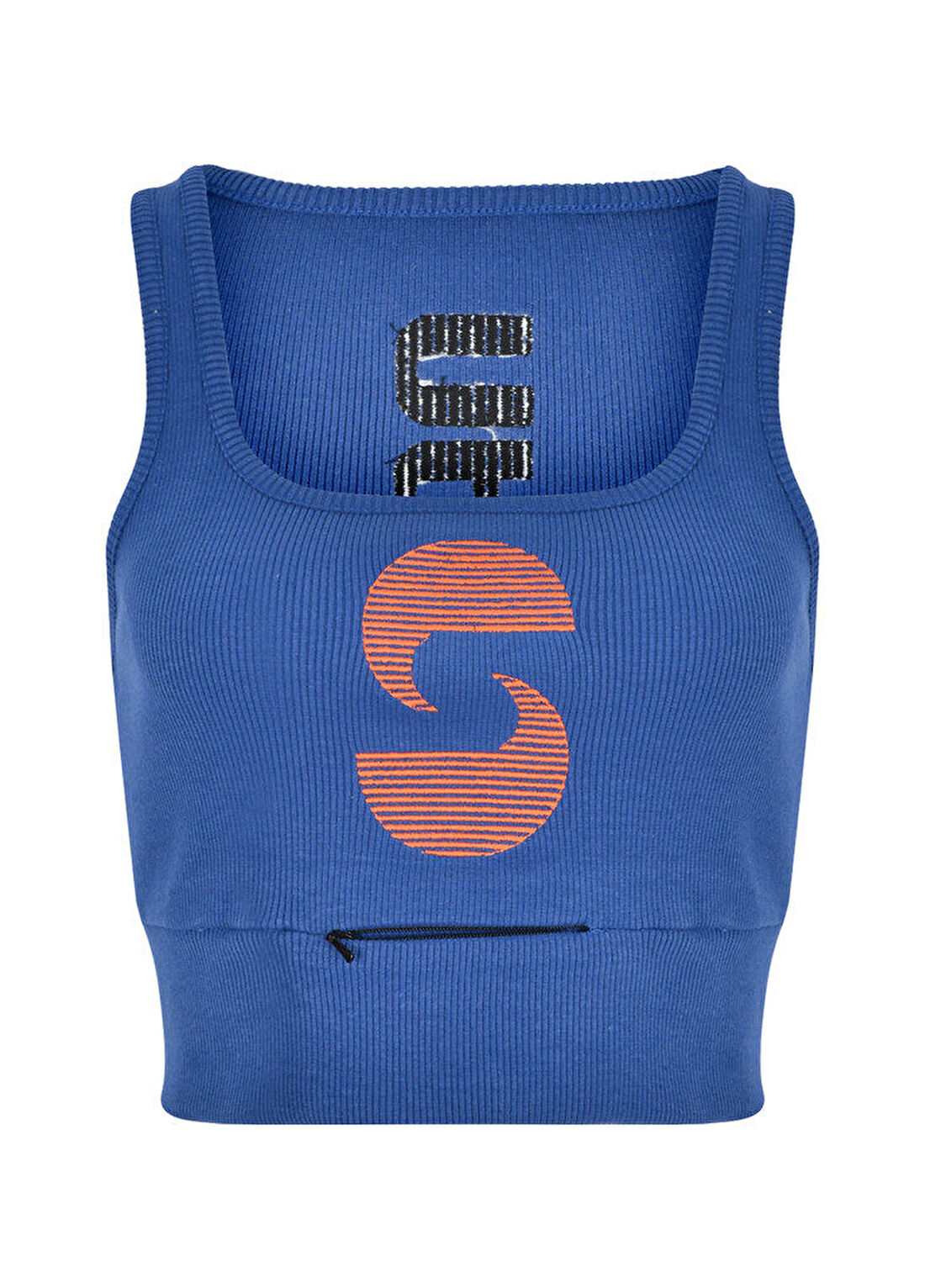 Nasaqu Açık Yaka Okyanus Mavisi Aktif Crop Top görsel 4