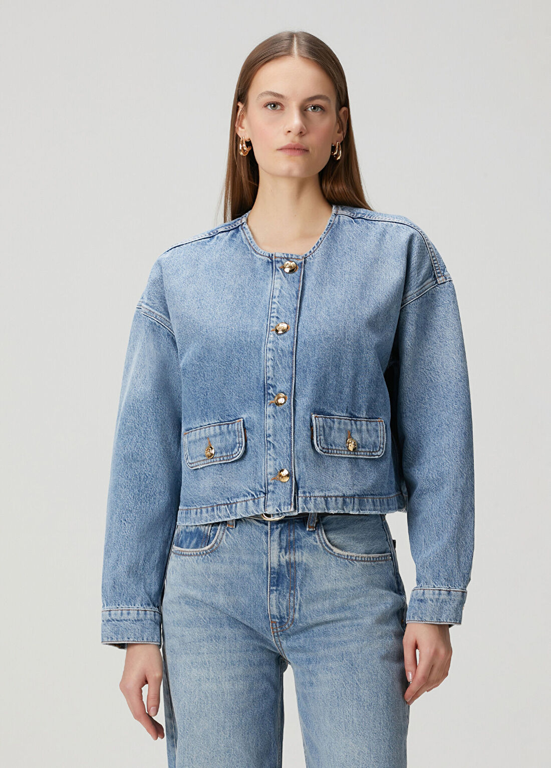 Anine Bing Blanche Mavi Denim Ceket