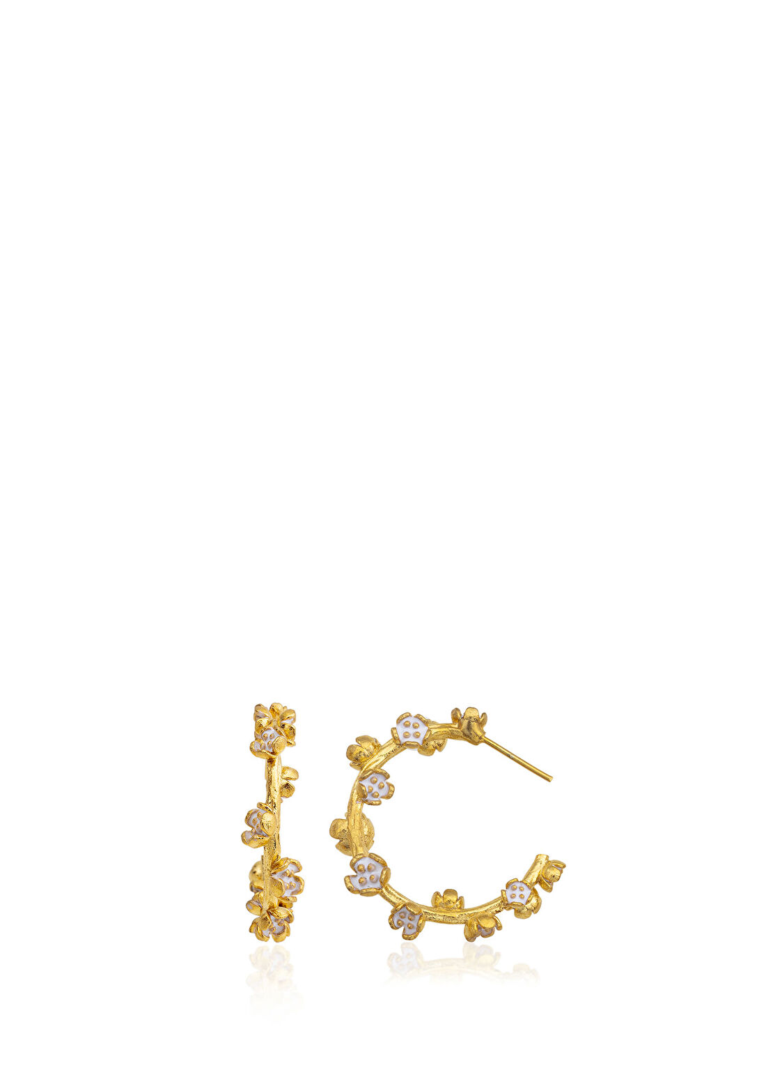 Milou Jewelry Flora 22 Ayar Altın Kaplama Kadın Küpe