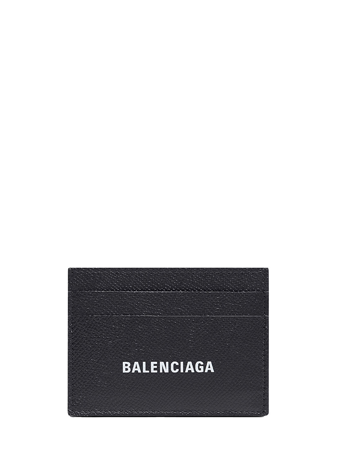 Balenciaga Siyah Beyaz Logo Detaylı Erkek Deri Kartlık