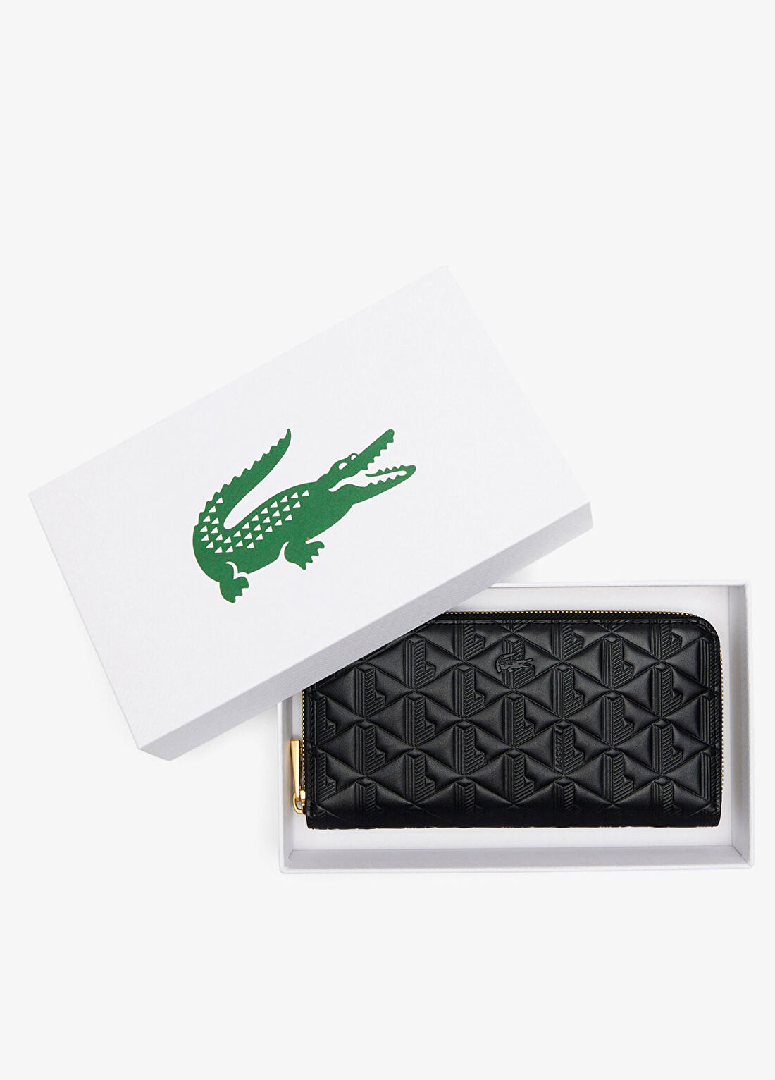 Lacoste Maheki Siyah Deri Monogram Kadın Cüzdan görsel 4