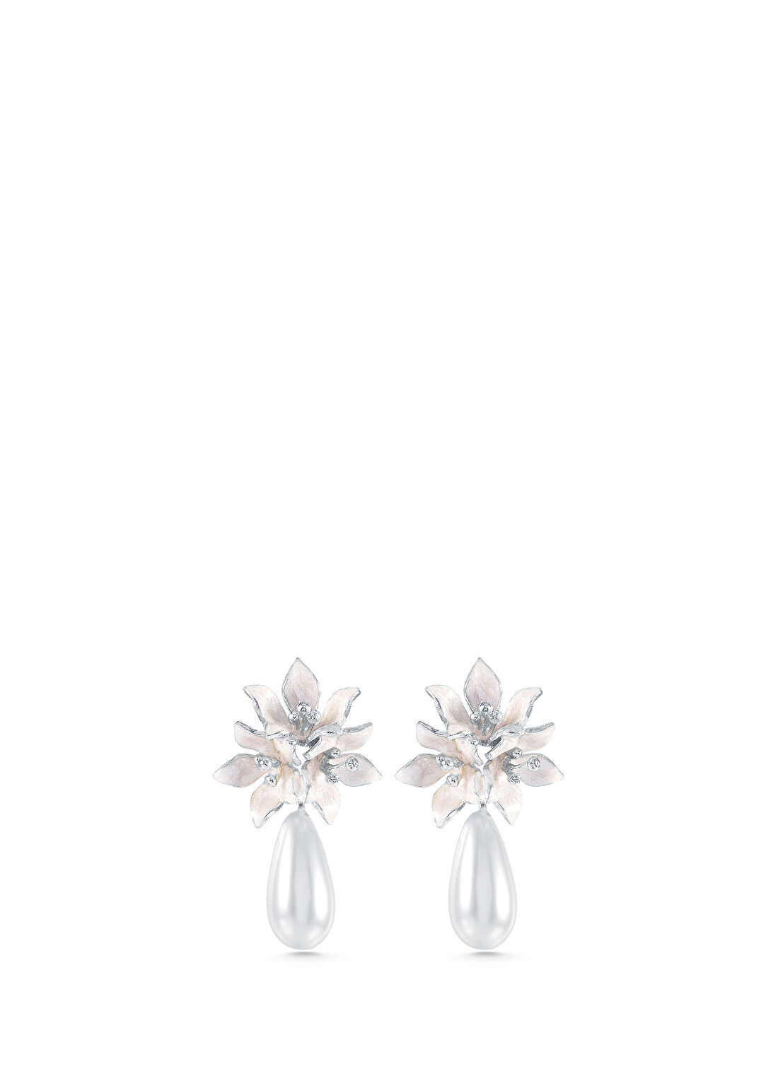 Ezra Baghaki Jewellery İncili Yasemin Demeti 925 Ayar Gümüş Kadın Küpe