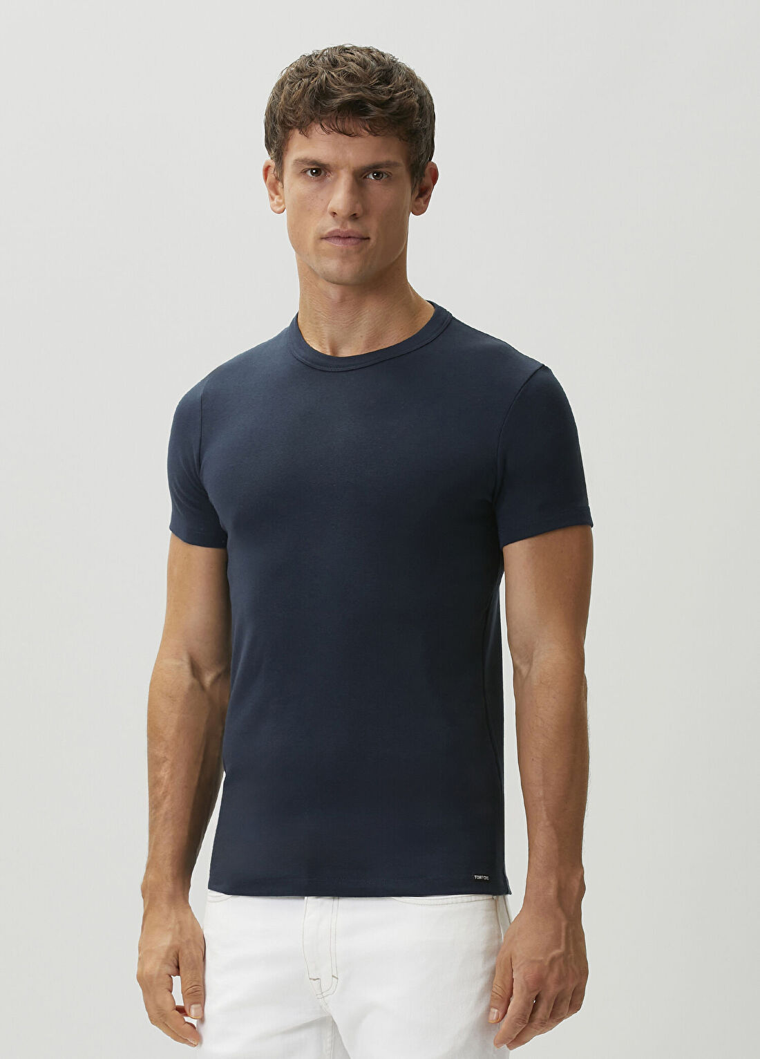 Tom Ford Lacivert Basic T-shirt görsel 3