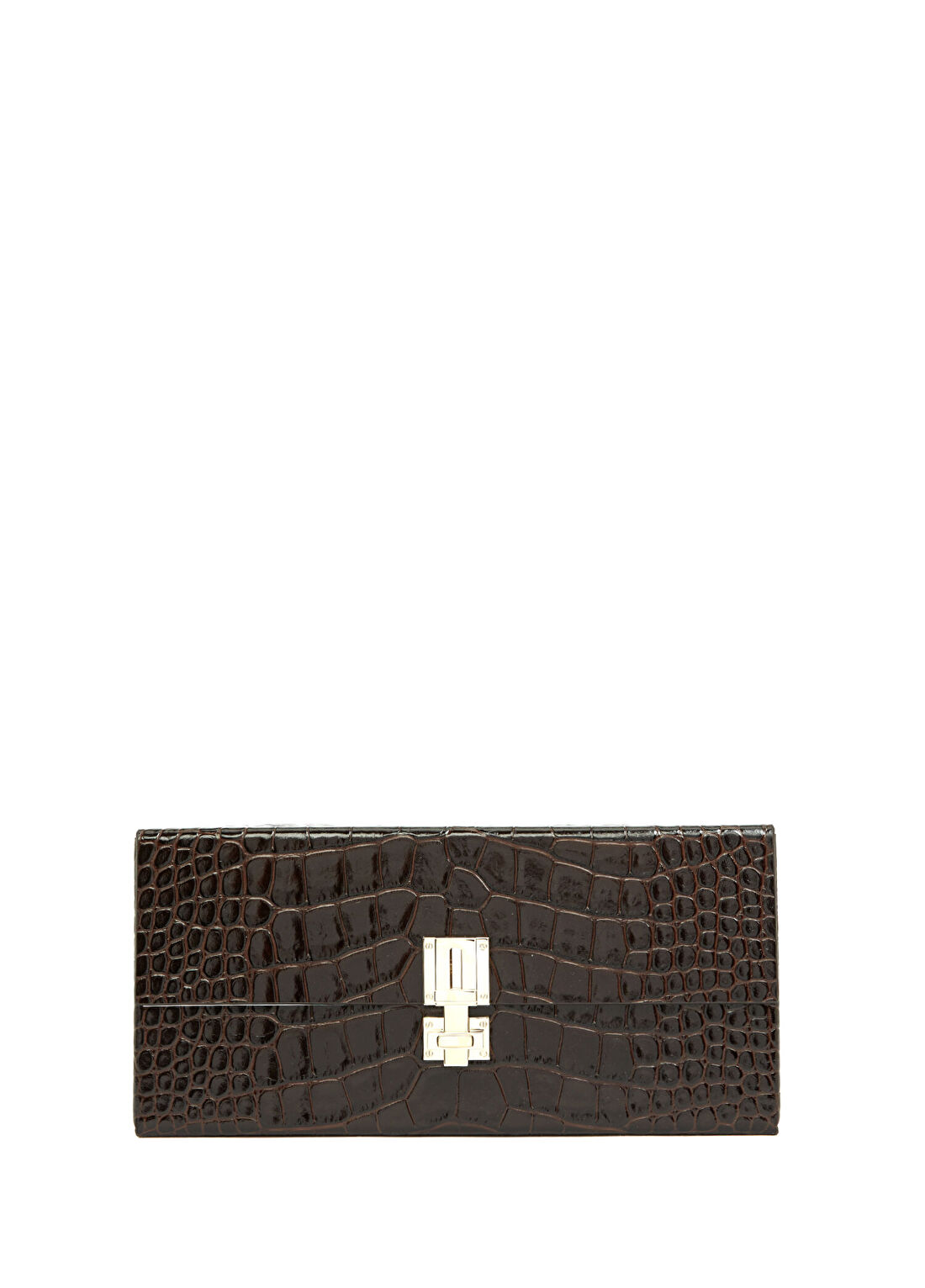 Tom Ford Shiny Stamped Kahverengi Kadın Deri El Portföyü