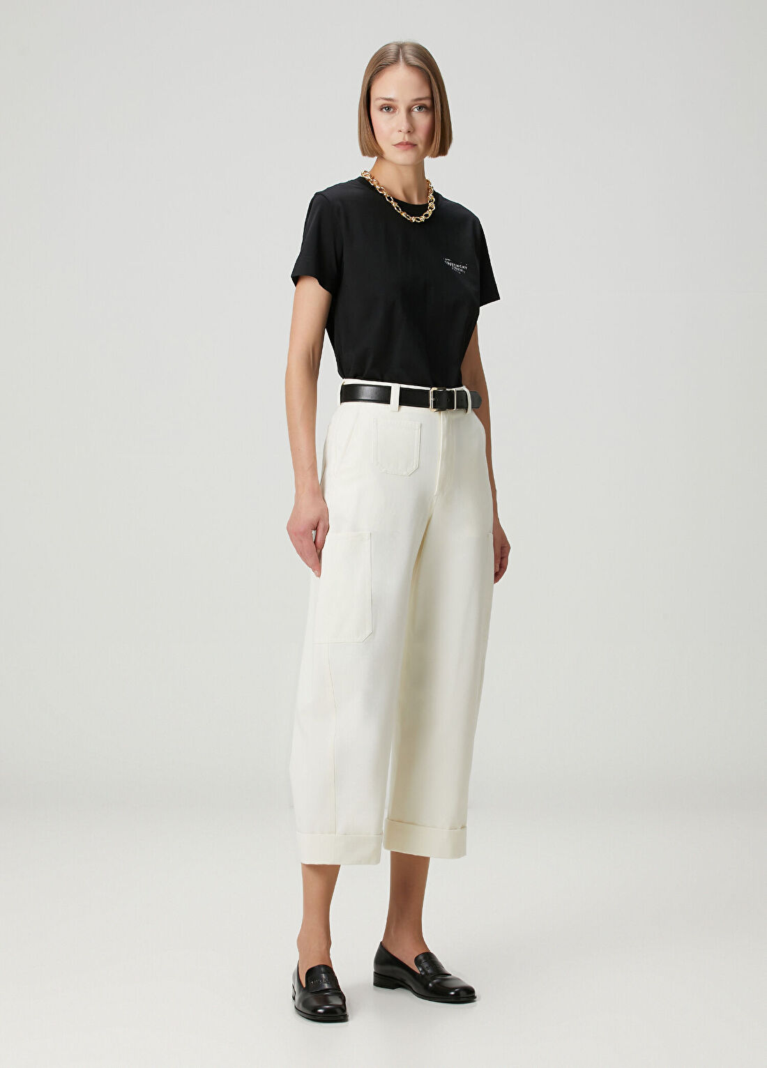 Givenchy Fildişi Crop Kargo Pantolon