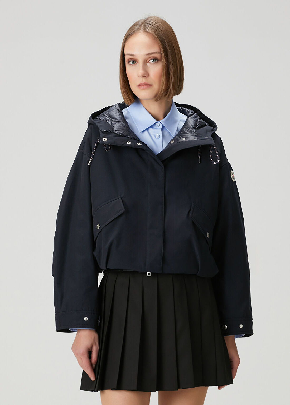 Moncler Eucalyptus Lacivert Kapüşonlu Mont