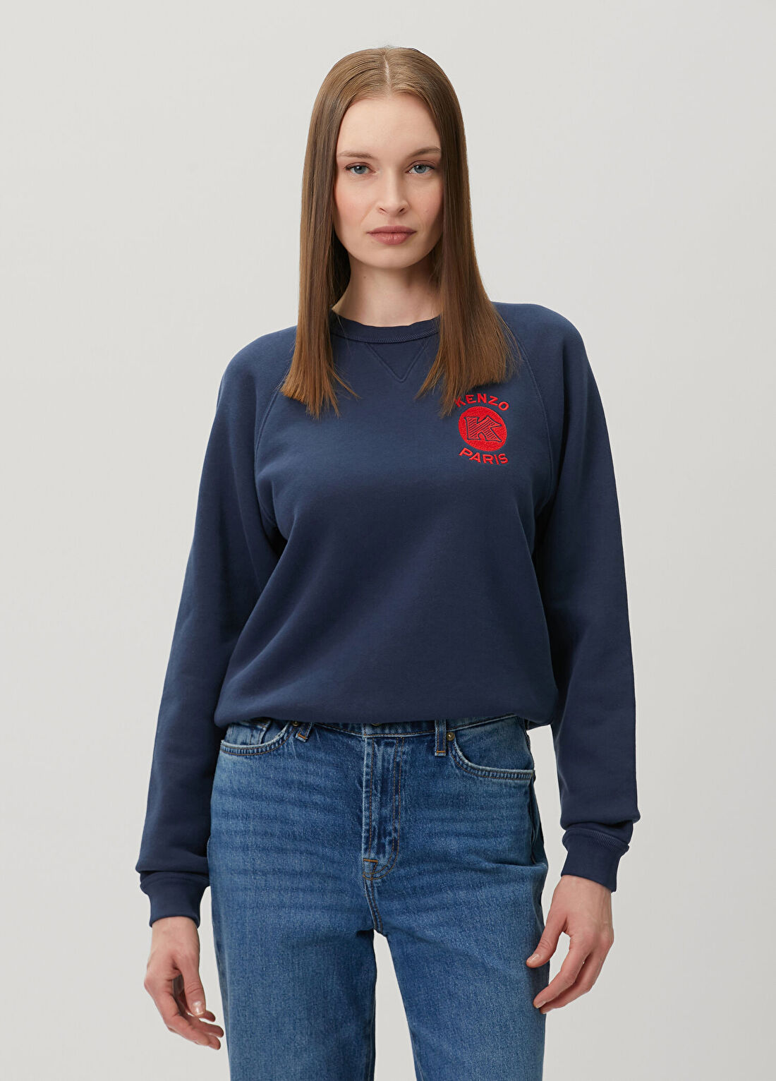 Kenzo Mavi Siyah Logo Nakışlı Sweatshirt görsel 3