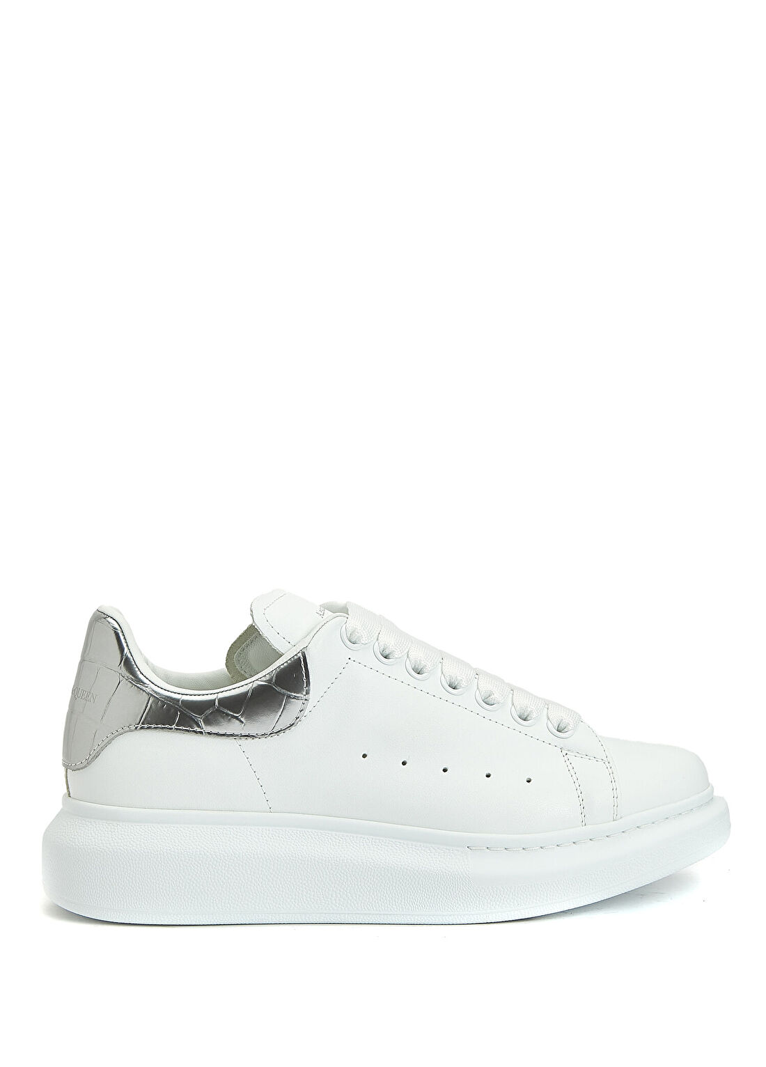 McQueen Oversized Beyaz Silver Kadın Deri Sneaker