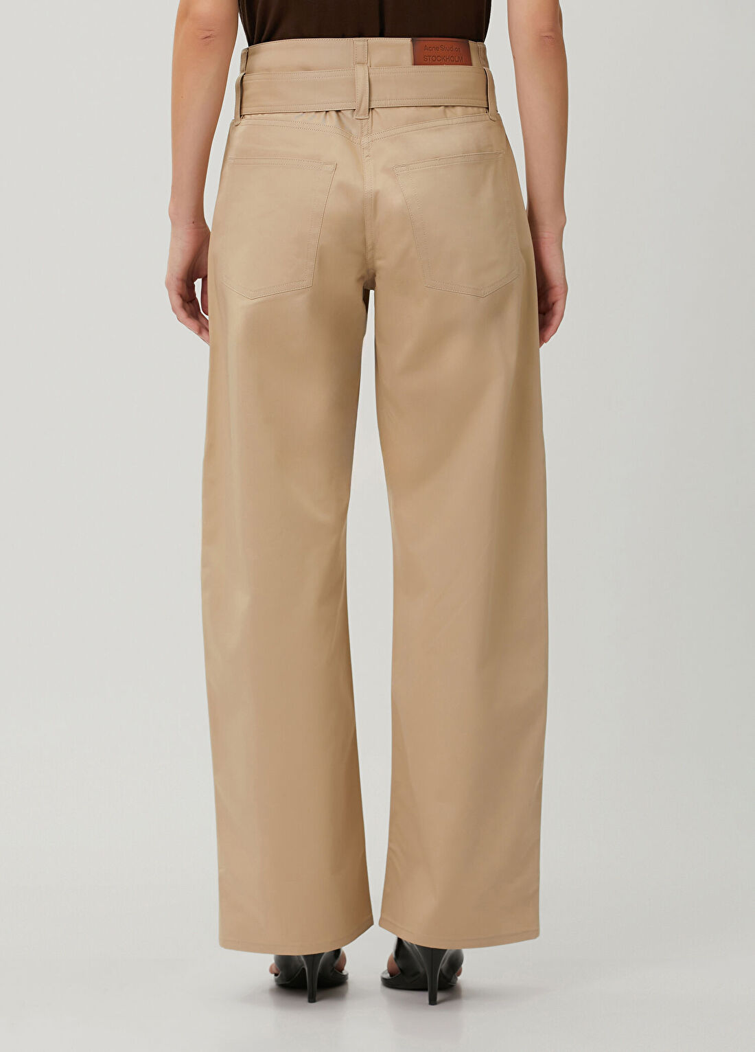 Acne Studios Regular Fit Bej Twill Pantolon görsel 4