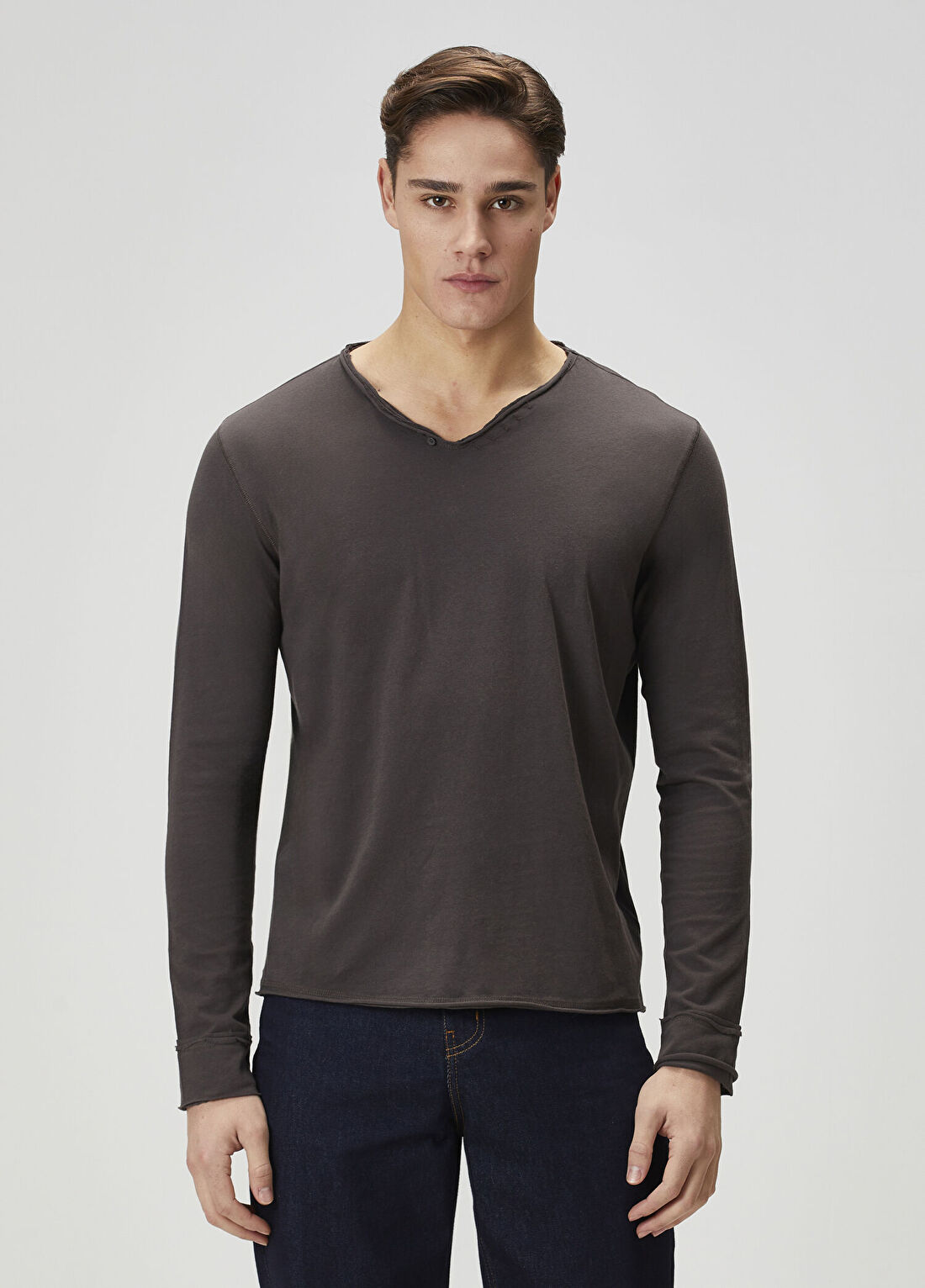 Zadig&Voltaire Monastir Antrasit Uzun Kollu T-shirt