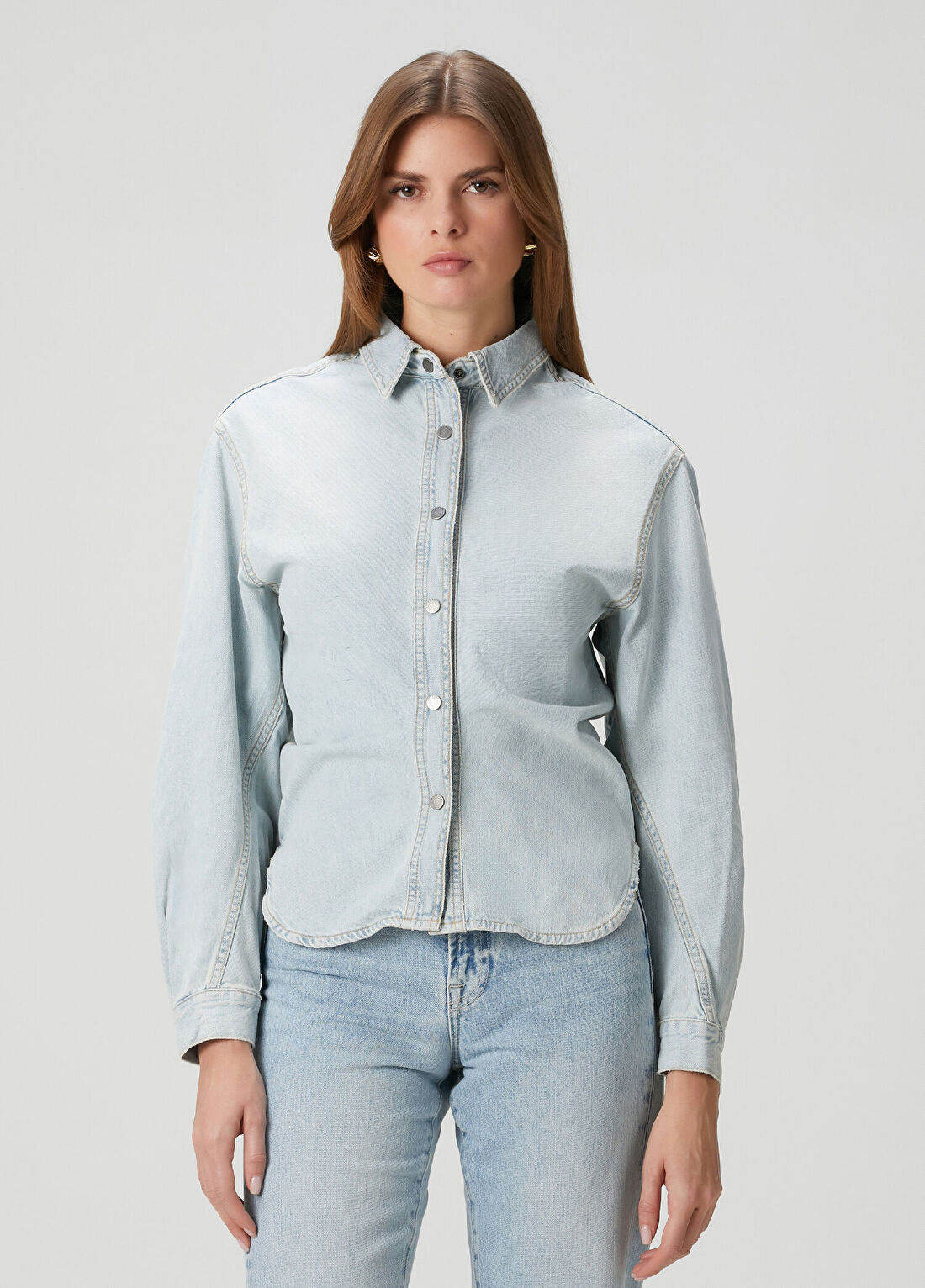 Haikure Açık Mavi Denim Gömlek