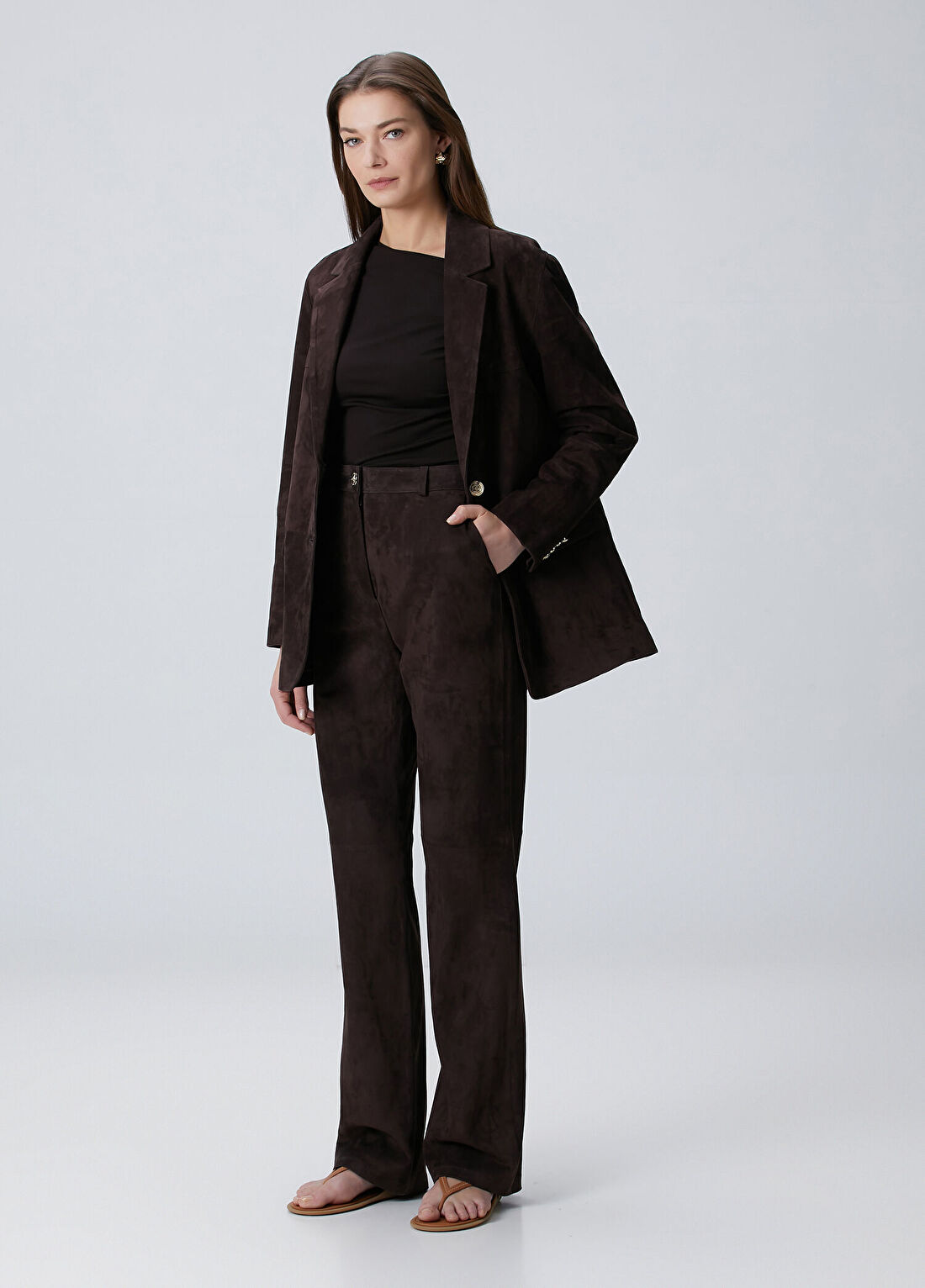 Beymen Collection Kahverengi Süet Ceket görsel 3