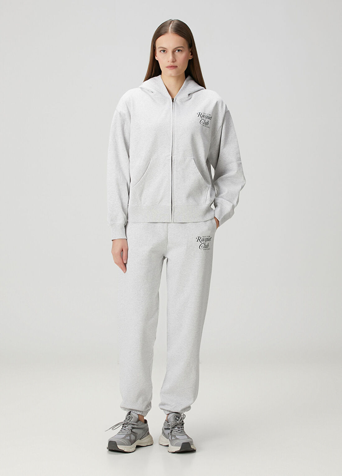 Sporty & Rich Gri Logo Baskılı Eşofman Altı