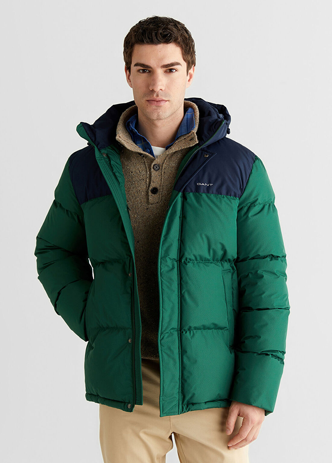 Gant Lacivert Regular Fit Fermuarlı Kapüşonlu Erkek Mont