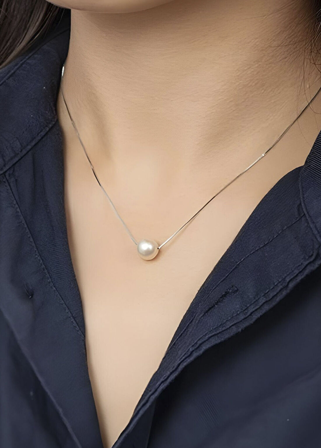 Pera Collection Lille Beyaz Kadın İnci Kolye görsel 2