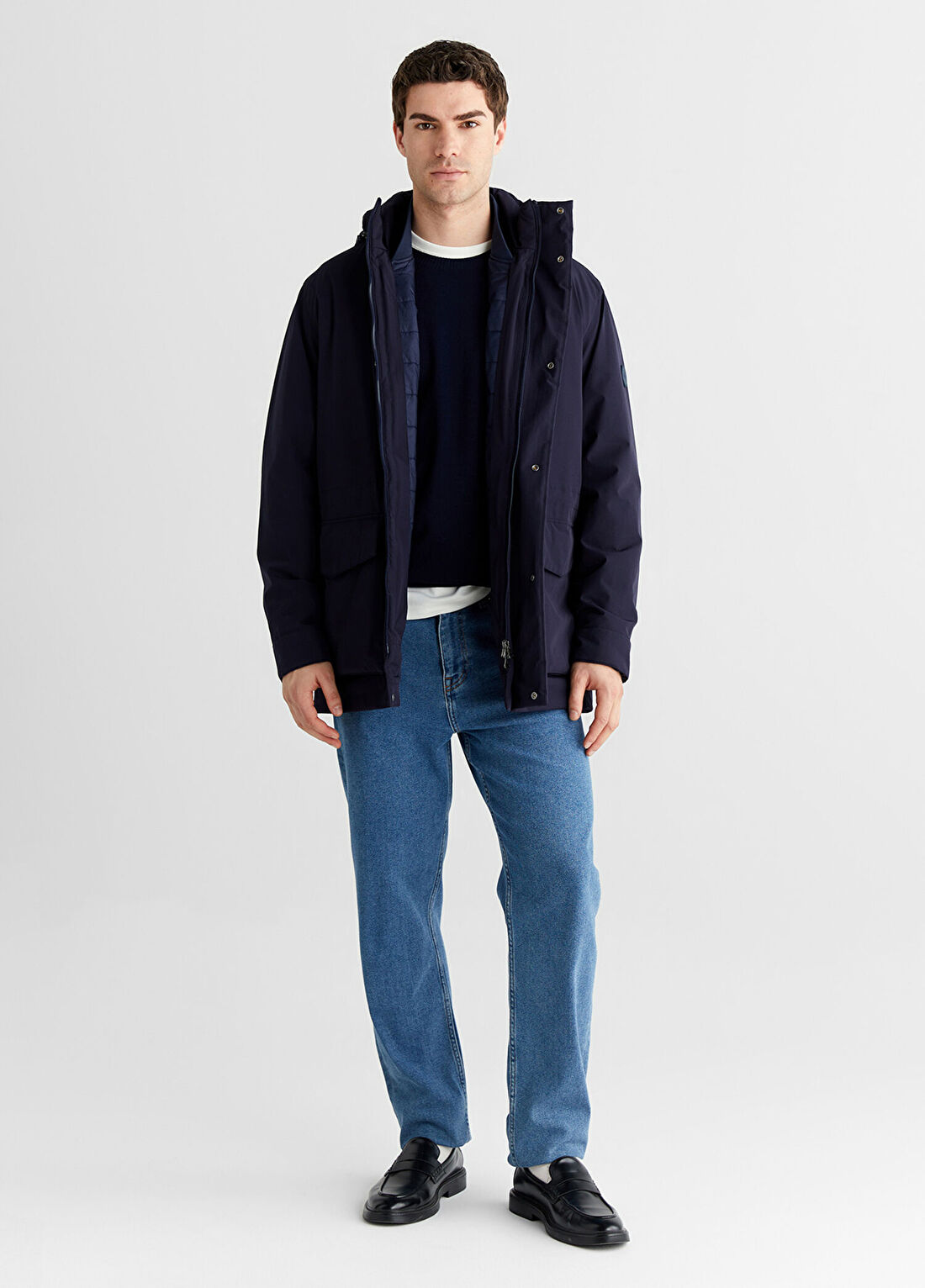 Gant Lacivert Regular Fit Erkek Mont görsel 3
