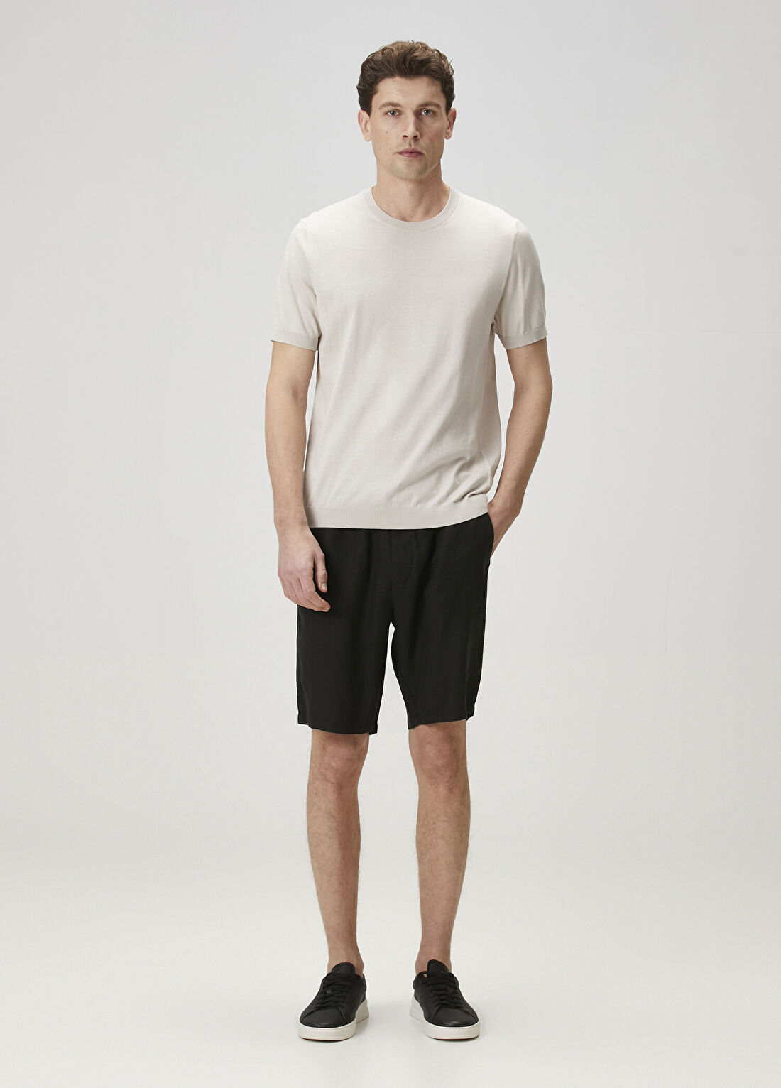Beymen Collection Siyah Keten Bermuda