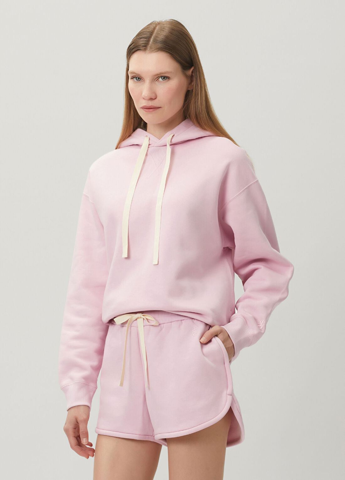 Jil Sander Pembe Kapüşonlu Sweatshirt