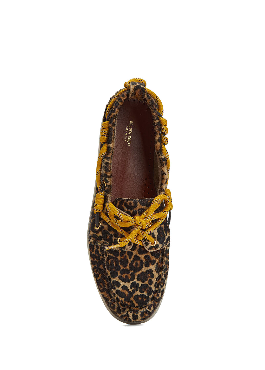 Golden Goose Boat Leopar Kadın Deri Loafer görsel 4