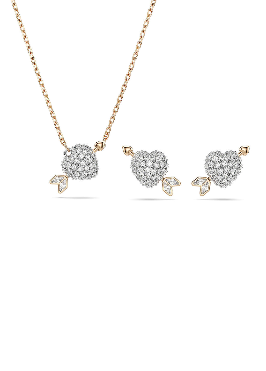 Swarovski Idyllıa White Ros Kadın Kolye ve Küpe Seti görsel 2