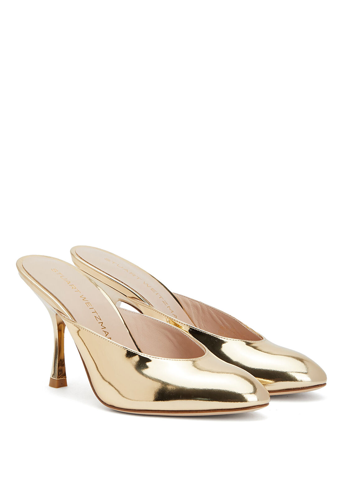 Stuart Weitzman Madison Gold Kadın Terlik görsel 2