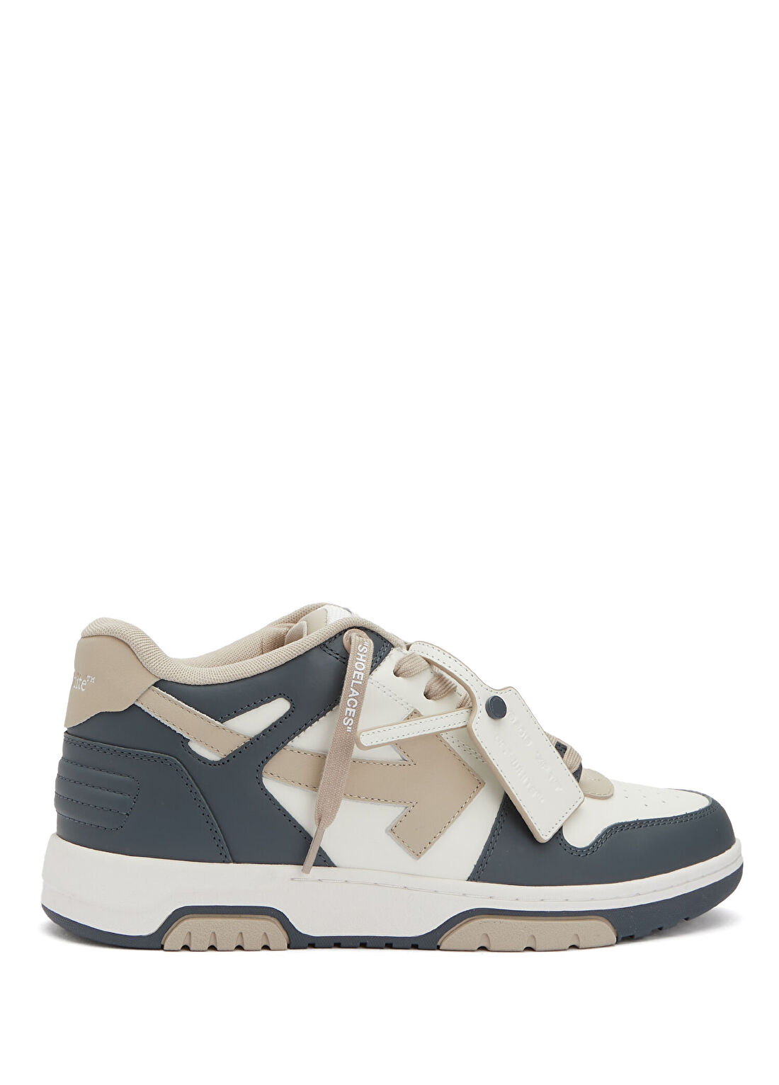 Off-White Out Of Lacivert Krem Erkek Deri Sneaker