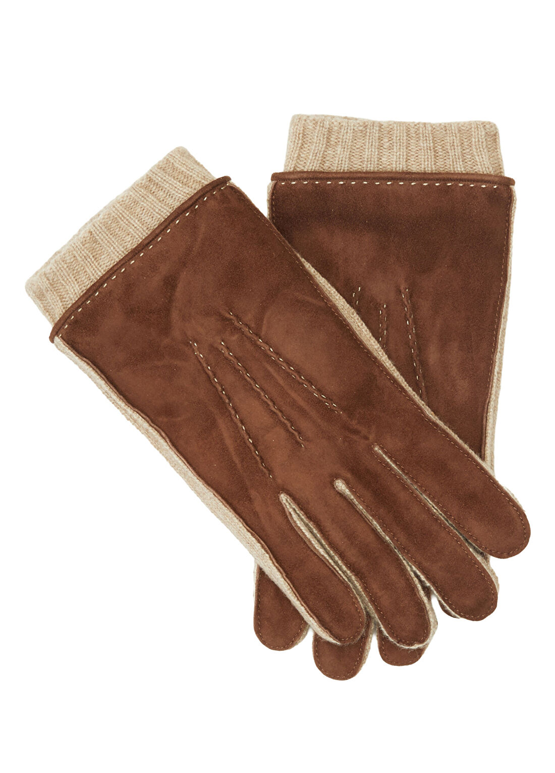 Mazzoleni Gloves Bej Erkek Süet Eldiven görsel 2