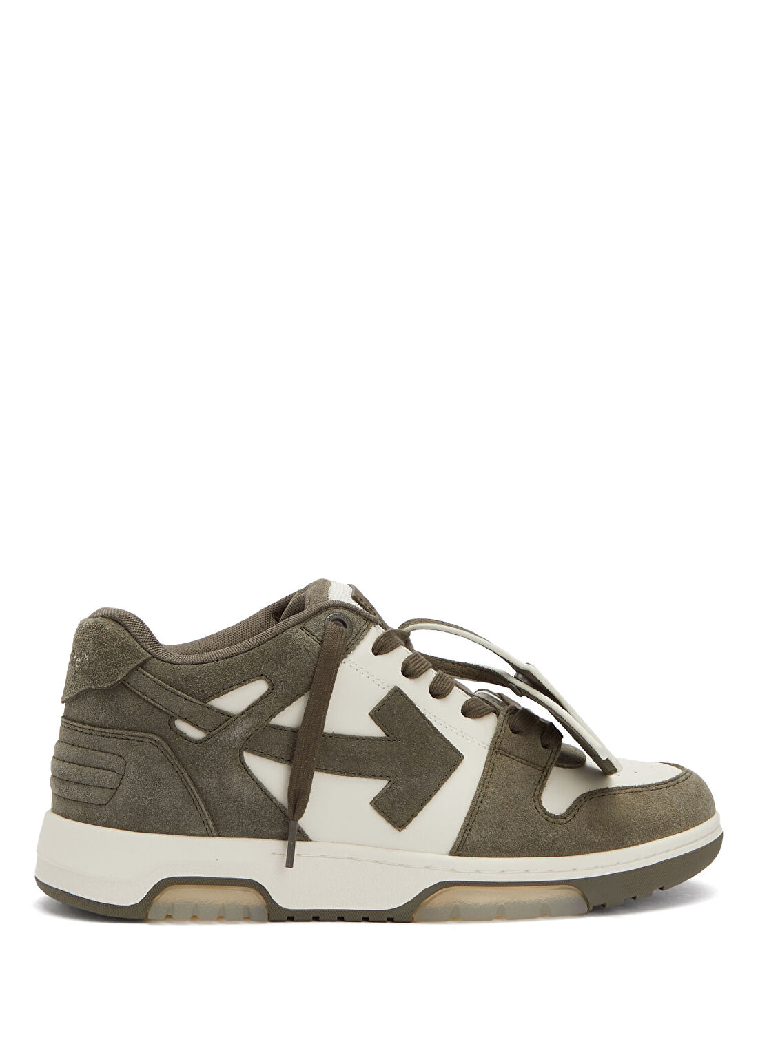 Off-White Out Of Haki Krem Erkek Deri Sneaker