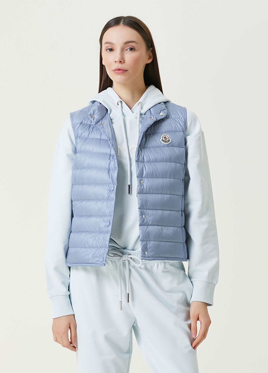 Moncler Glygos Açık Mavi Kapüşonlu Puff Yelek