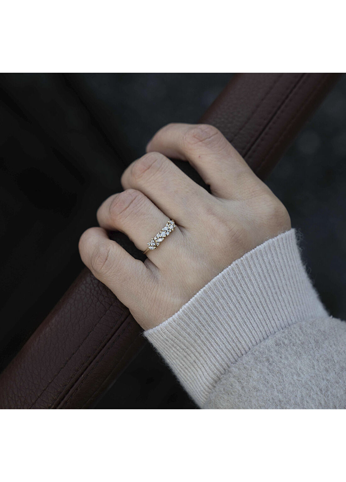 Mov Diamond Unmei Pırlantalı 14 Ayar Altın Kadın Yüzük görsel 2