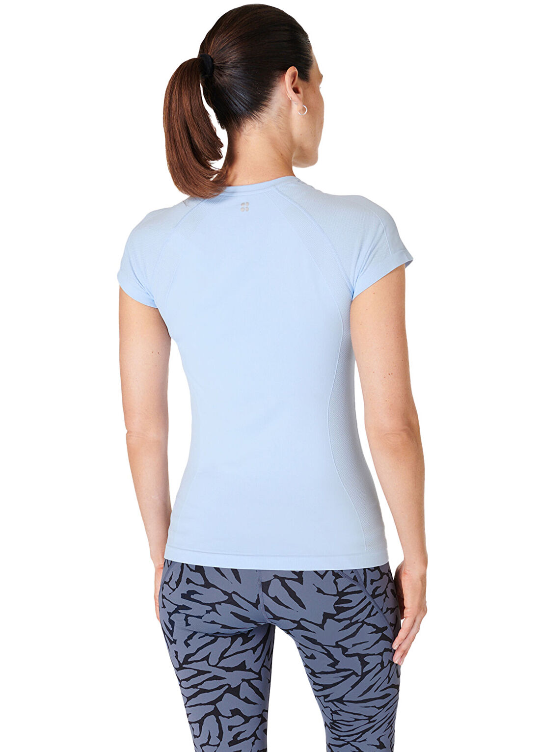 Sweaty Betty Athlete Seamless Workout Mavi Kadın Spor Tshirt görsel 4
