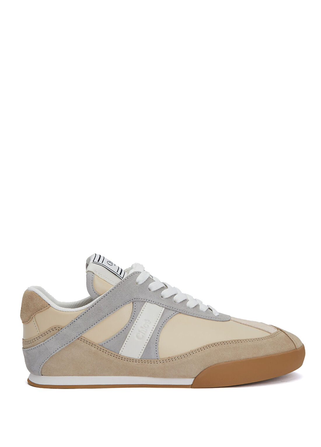 Chloe Kick Gri Bej Kadın Deri Sneaker