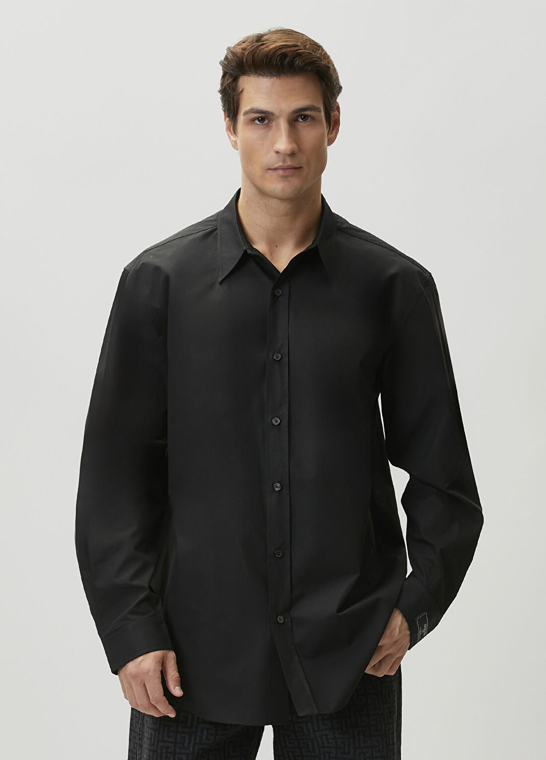 Balmain Regular Fit Siyah Poplin Gömlek