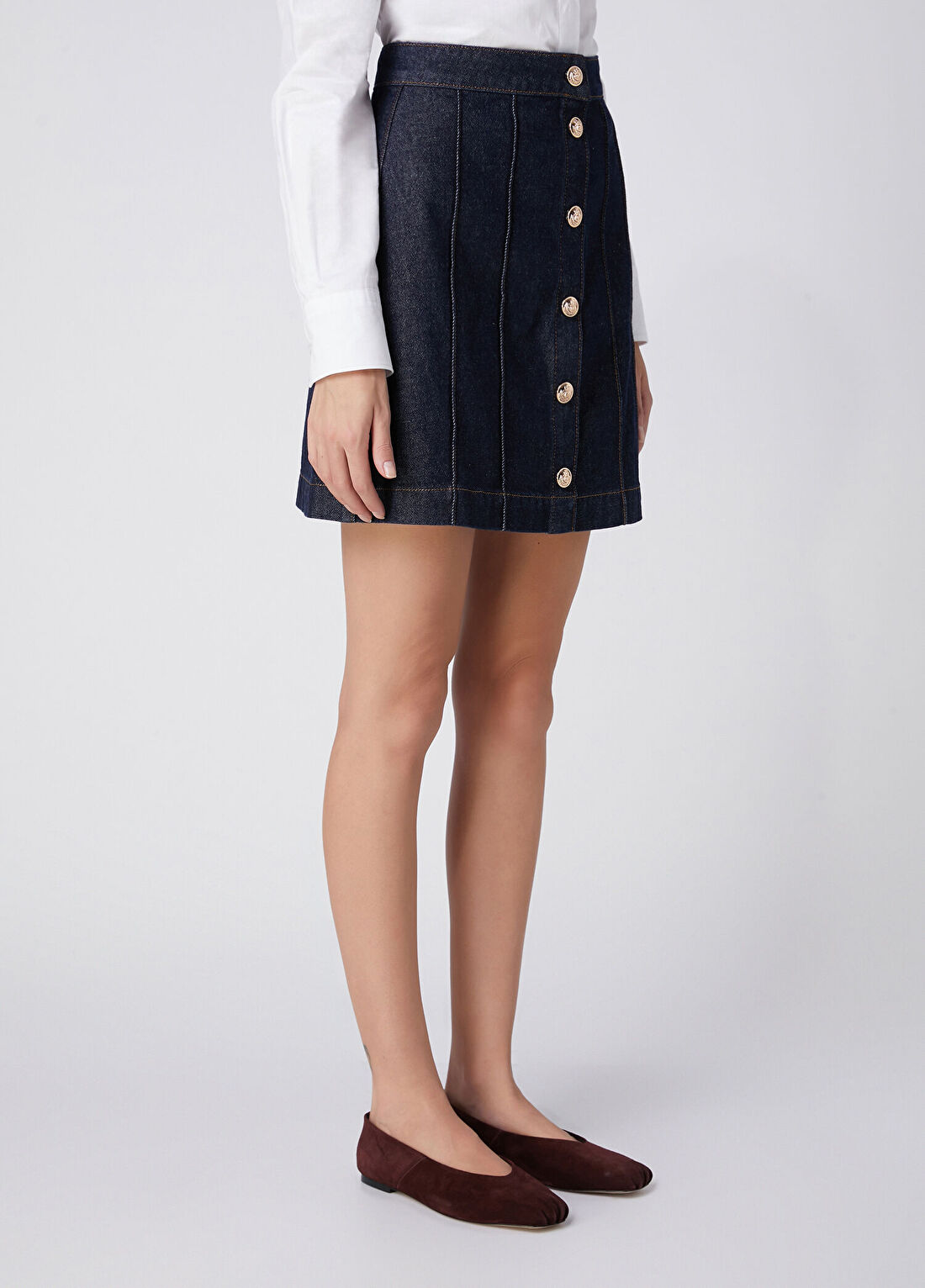 Beymen Club Indigo A Line Mini Denim Etek görsel 3