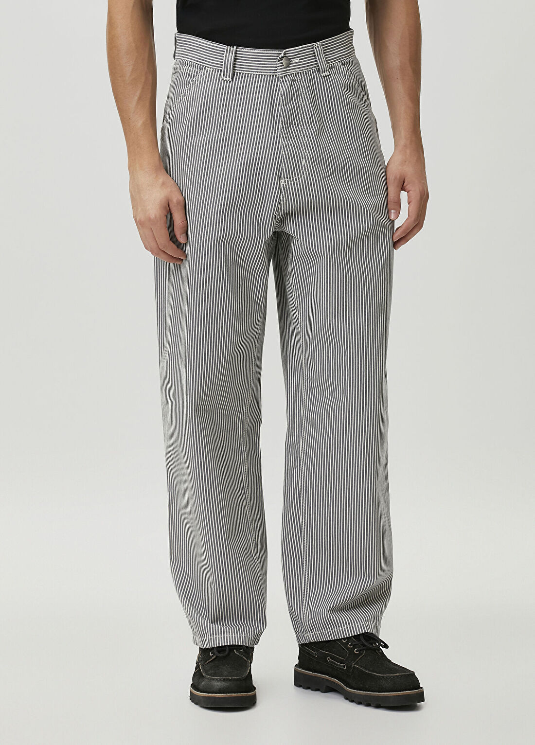 Carhartt WIP Mercer Mavi Beyaz Çizgi Desenli Pantolon görsel 2