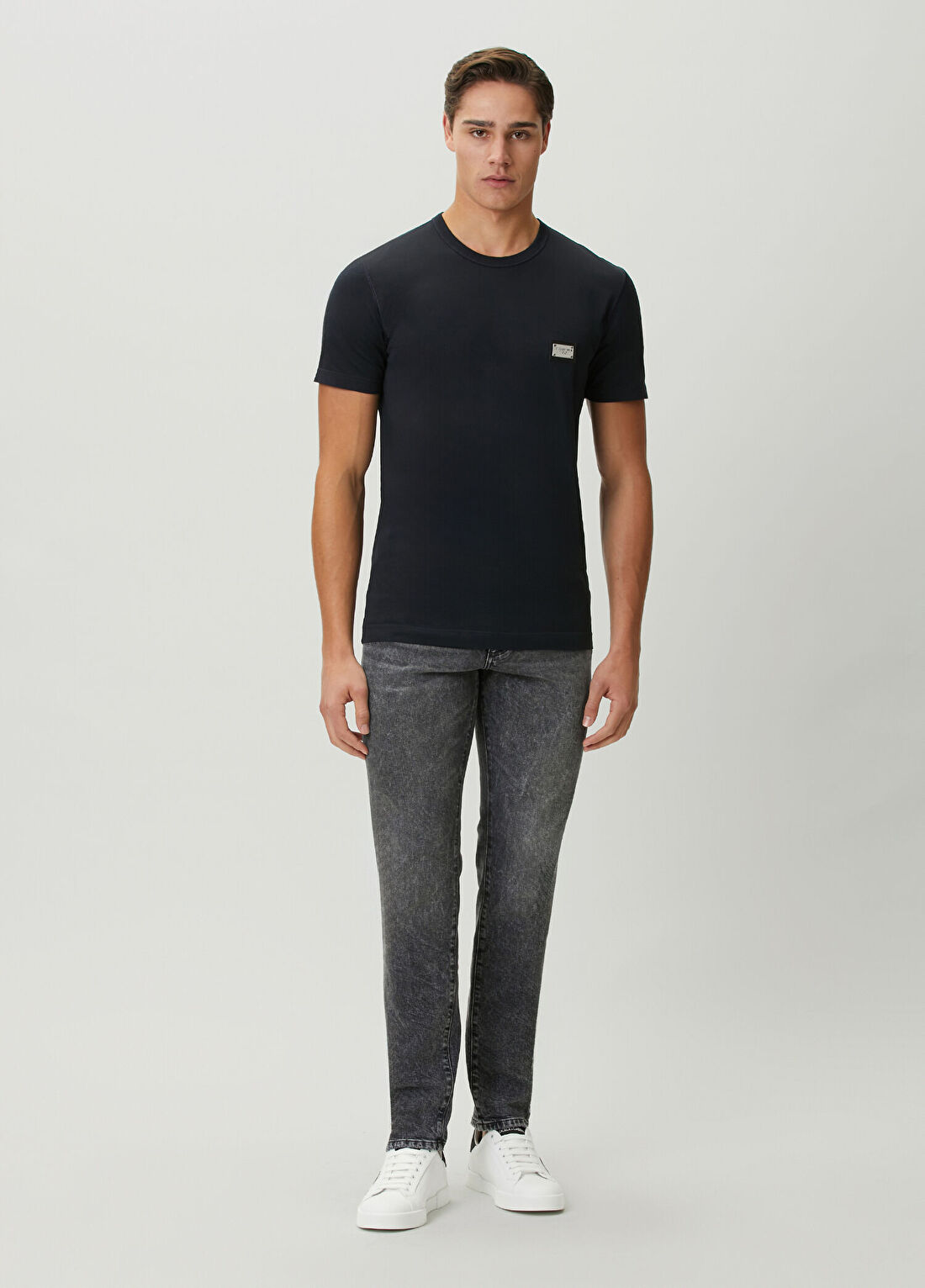 Dolce&Gabbana Lacivert Logo Detaylı T-shirt görsel 2