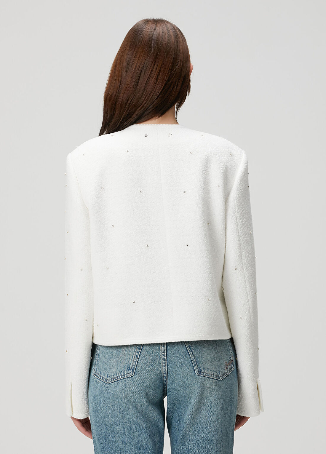 Golden Goose Boxy Fit Beyaz Ceket görsel 4