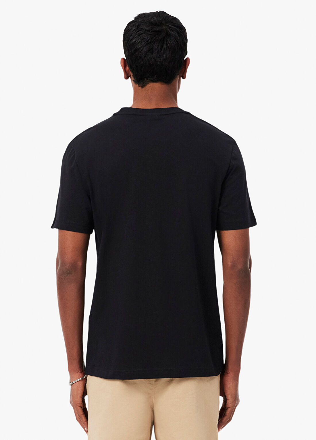 Lacoste Erkek Regular Fit Bisiklet Yaka Siyah T-Shirt görsel 3