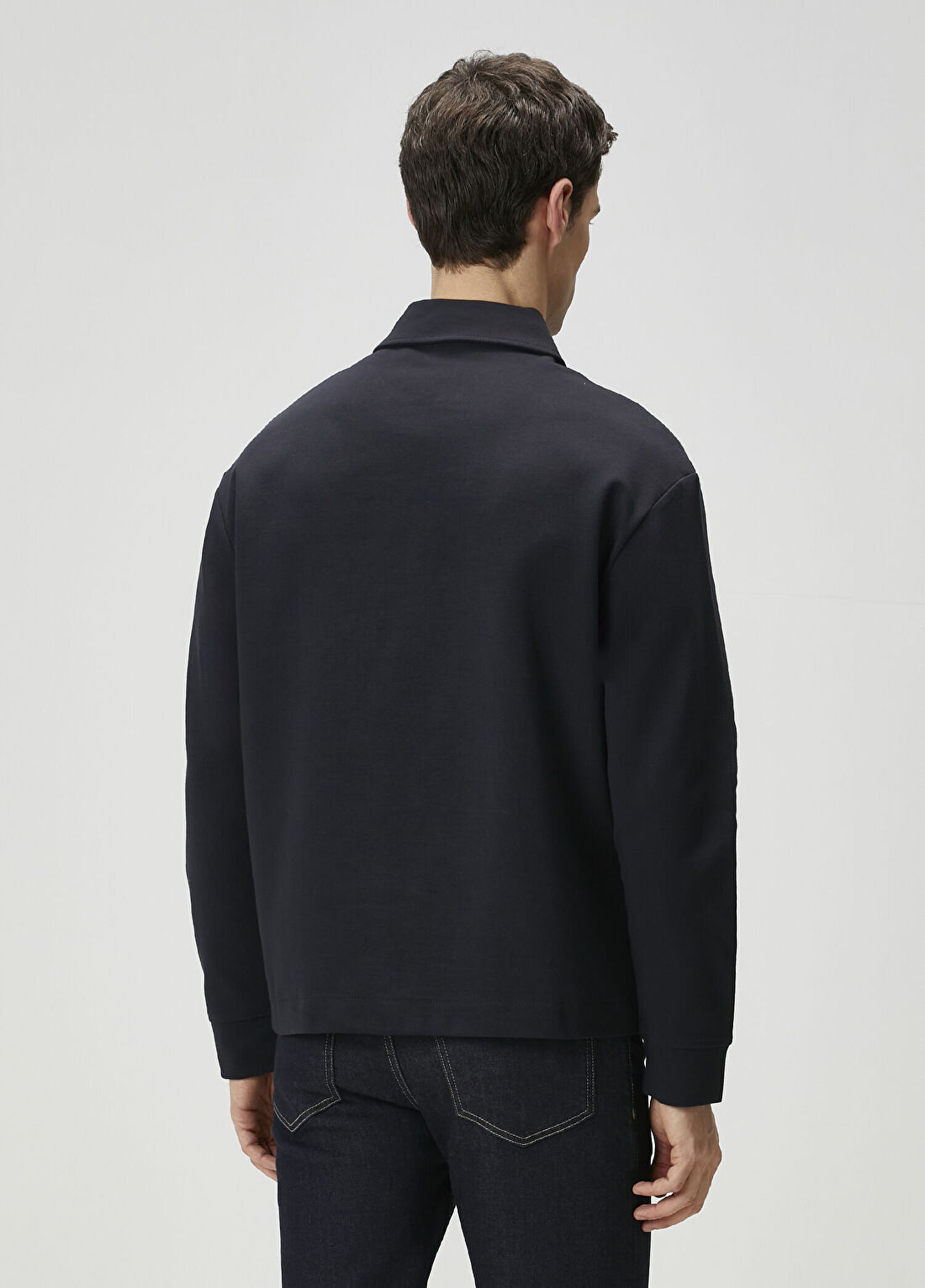 Boss Lacivert Polo Sweatshirt görsel 4